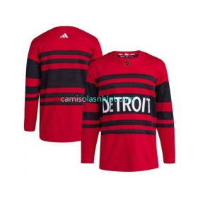 Camiseta Detroit Red Wings Blank Adidas 2022-2023 Reverse Retro Vermelho Authentic - Homem
